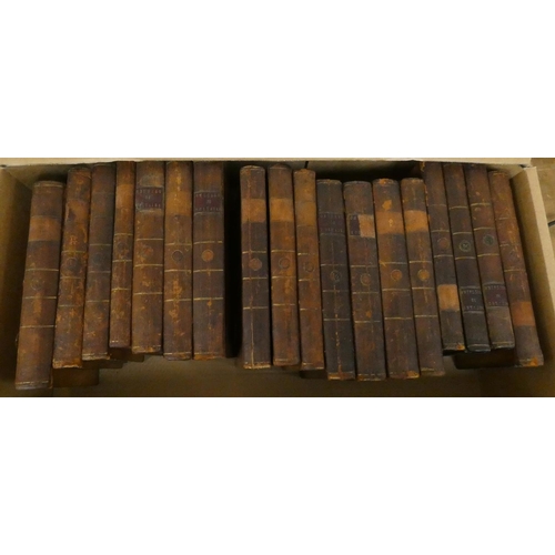 166 - VOLTAIRE.  Oeuvres Completes. The set of 71 vols. Old calf, most spine labels lacking, vol. 54 with ... 