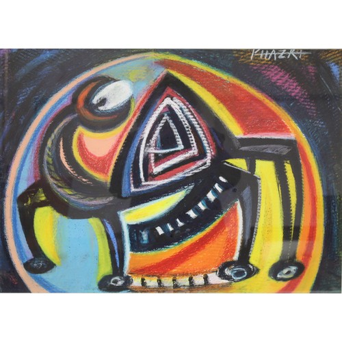 230 - Khazri Mirjavadov (Azerbaijanian B.1966).Abstract creature.Oil pastel.49cm x 69cm. Signed.... 