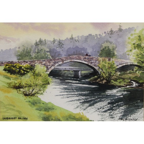 237 - Ray C. Nicol (Modern Cumbrian).The Gatehouse and Lanercost Bridge.Both watercolour.Each 16cm x 23cm.... 