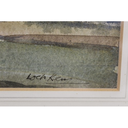 242 - Robert Forrester (Cumbrian 1913-1988).Loch Ken, Galloway.Watercolour.39cm x 56cm.Signed. Inscribed w... 