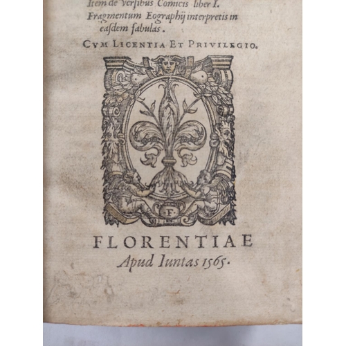 315 - FAERNO GABRIELE (Ed.)  P. Terentii, Comoediae, Bernard Giunti, Florence, 1565 & Emendationes In ... 