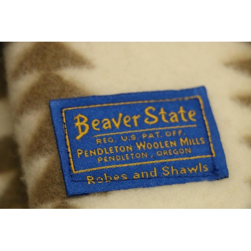 397 - Pendleton Beaver State American Indian felted blanket, with geometric star and other bands and patte... 