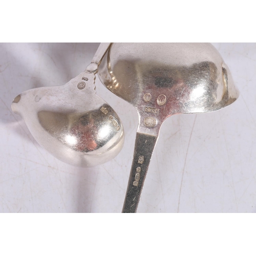 58 - Georg Jensen Danish silver ladle in the beaded 'Kugel' pattern, and a Georg Jensen Danish silver lad... 