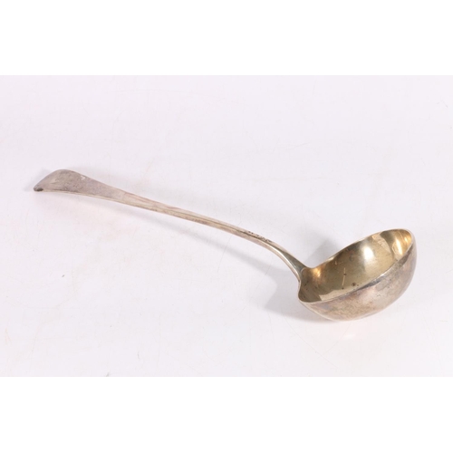 65 - Victorian silver soup ladle of oar pattern by Charles Boyton (II), London, 1896, 34cm long, 280... 