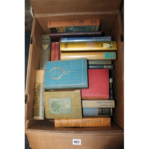 421 - Box containing books to include Wanderer in Florence, Gardener's Art through the Ages, etc.