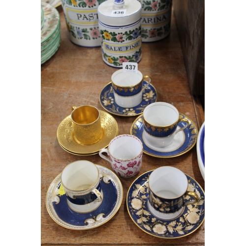 437 - Limoges, Old Royal China and Spode coffee cans and saucers, and others.