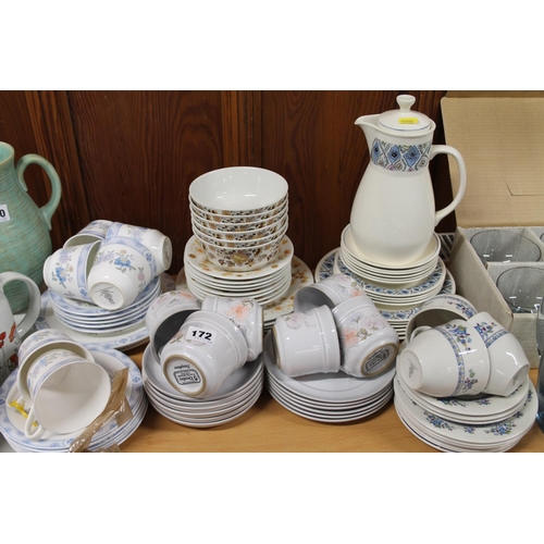 172 - Denby Dauphine part teaset, a Royal Doulton Coniston teaset, a Royal Doulton Plymouth part teaset, a... 