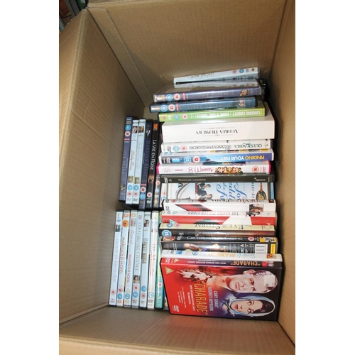 418 - Box containing DVDs.
