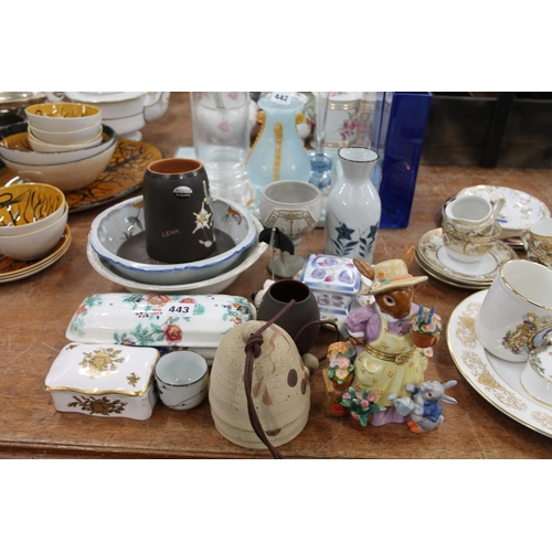 443 - Ceramics to include Royal Crown Derby Posies dish and mustard pot, etc.