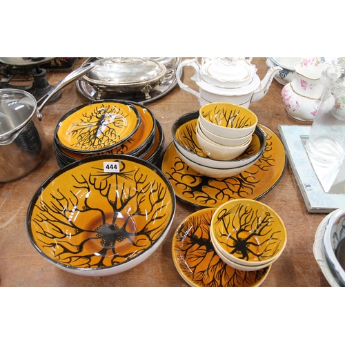 444 - Arklow Studio Pottery part dinner service, designed by John Ffrench, to include six large plates, fi... 