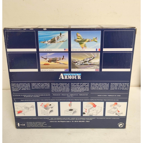 65 - Two 1:48 scale Franklin Mint Armour Collection boxed diecast airplanes. To include a Spitfire Mk5 (9... 