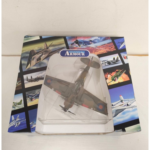 65 - Two 1:48 scale Franklin Mint Armour Collection boxed diecast airplanes. To include a Spitfire Mk5 (9... 