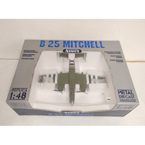 67 - 1:48 scale Franklin Mint Armour Collection boxed diecast B25 Mitchell airplane (98183). Ex shop disp... 