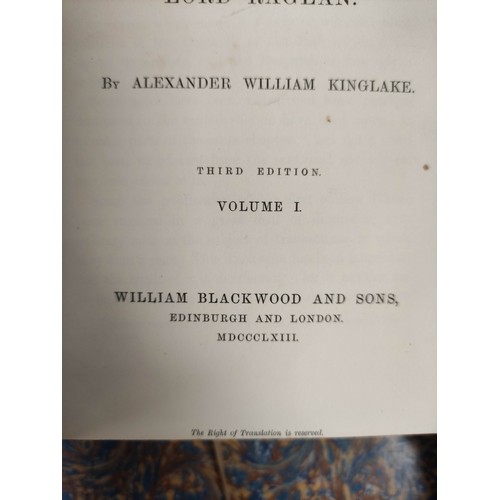 64 - KINGLAKE A. W.  The Invasion of the Crimea. Vols. 1 to 4. Fldg. plans. Half calf. 1863. (4)... 