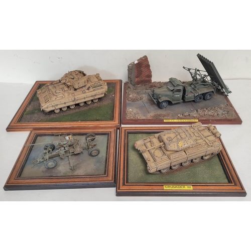 70 - Four collector's model military vehicles. To include a BM-13 