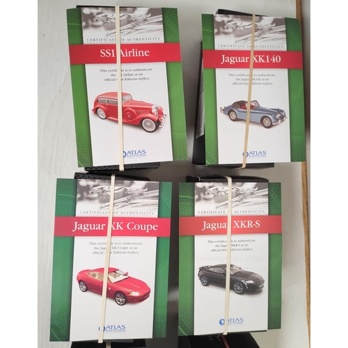 71 - Fourteen Atlas Editions die cast model Jaguars complete with boxes and instructions. All ex shop sto... 