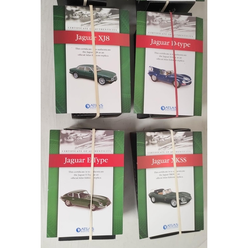 71 - Fourteen Atlas Editions die cast model Jaguars complete with boxes and instructions. All ex shop sto... 