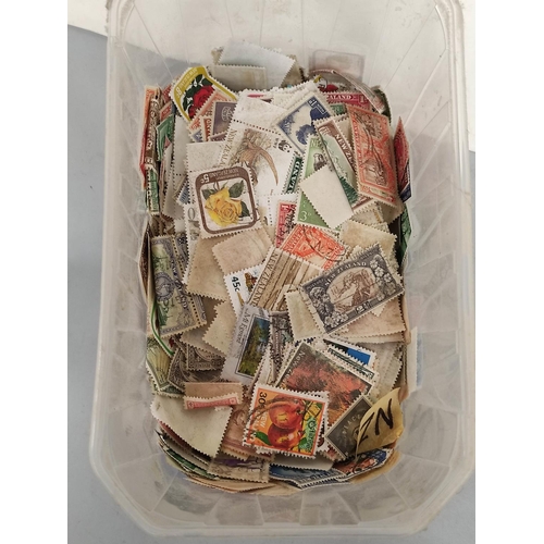 281 - Box containing a large collection of world postage stamps from the estate of a local collector. All ... 