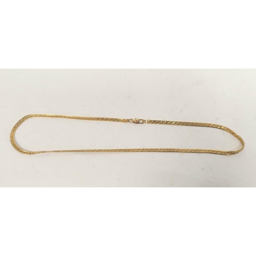 33 - 9ct gold necklet of filed curb pattern, a bracelet and a piece of belcher chain, 23g. (3).