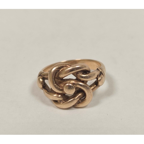 37 - 9ct gold knot ring, size 'N', 6g.