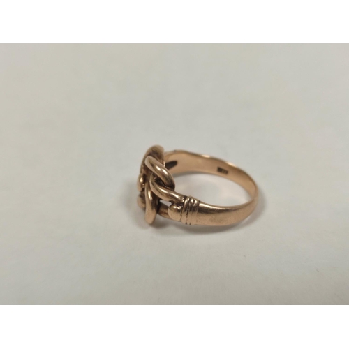 37 - 9ct gold knot ring, size 'N', 6g.