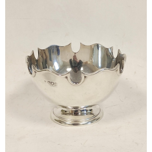 49 - Small silver rose bowl, circular with moulded shaped rim on a moulded circular foot, Thomas Bradbury... 