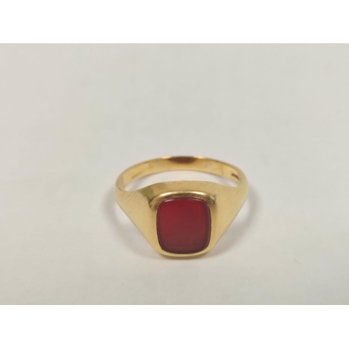 54 - 18ct gold very large sized signet ring, 10g.