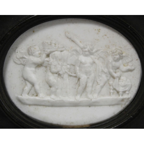 279 - Late 18th/early 19th century Wedgwood white jasperware miniature plaque depicting the marriage of Cu... 