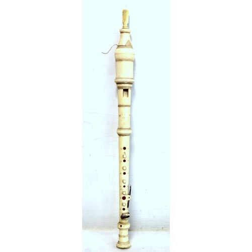 300 - Early 19th century ivory patent flageolet (English flute) by Bainbridge & Wood, 35 Holborn Hill,... 