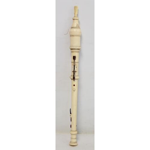 300 - Early 19th century ivory patent flageolet (English flute) by Bainbridge & Wood, 35 Holborn Hill,... 