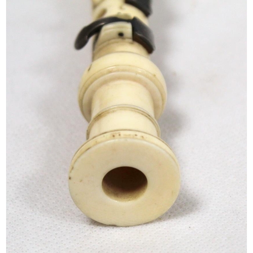 300 - Early 19th century ivory patent flageolet (English flute) by Bainbridge & Wood, 35 Holborn Hill,... 