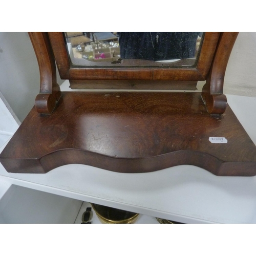 137 - Victorian mahogany toilet mirror.