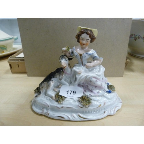 179 - 19th century porcelain figure group.