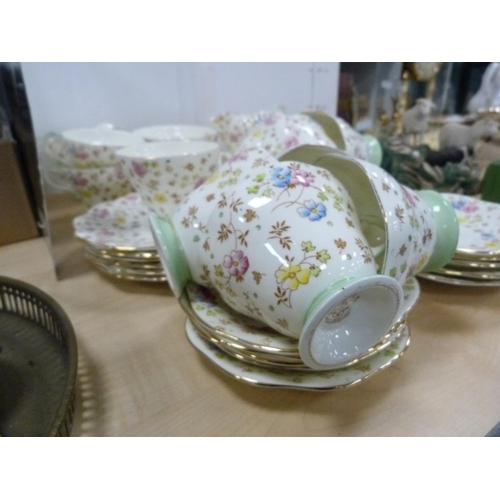 186 - Foley part floral decorated tea set.  (36)