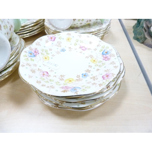 186 - Foley part floral decorated tea set.  (36)