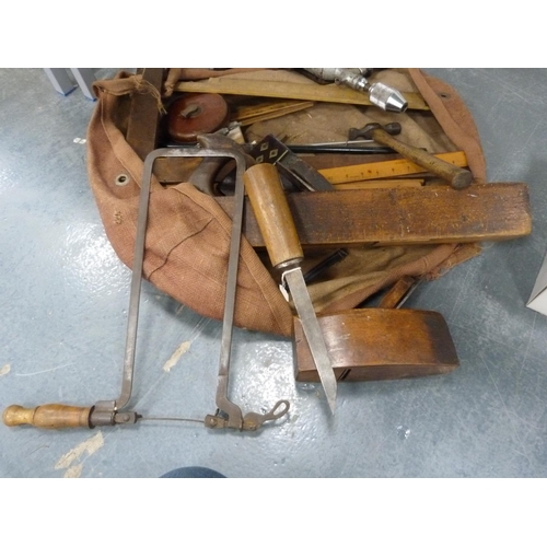 196 - Collection of early 20th century woodworking tools, some marked 'F Graham', including planes, Cheste... 