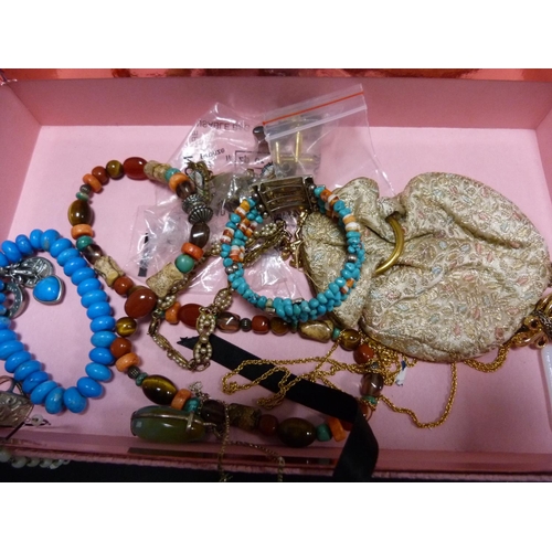 227 - Collection of costume jewellery including rings, pendant, bracelet, watches, hair clasps, lady's coc... 