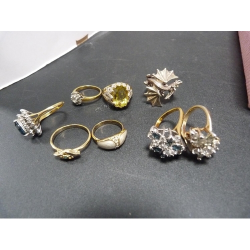 227 - Collection of costume jewellery including rings, pendant, bracelet, watches, hair clasps, lady's coc... 