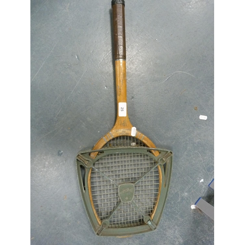 25 - Slazenger PM tennis racket with stretcher.
