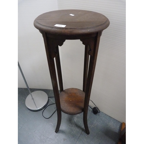 281 - Angle poise-style uplighter and an oak plant stand.  (2)