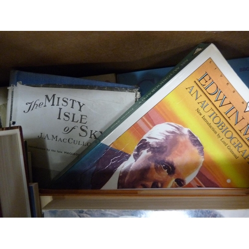 31 - Three cartons of miscellaneous books including Scottish interest, Jane Austen, Mark Twain, Virginia ... 