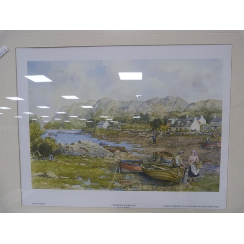 353 - Ann K. Jones.Fisherman's Cottage, Ulva oil on canvas and a print of Plockton.