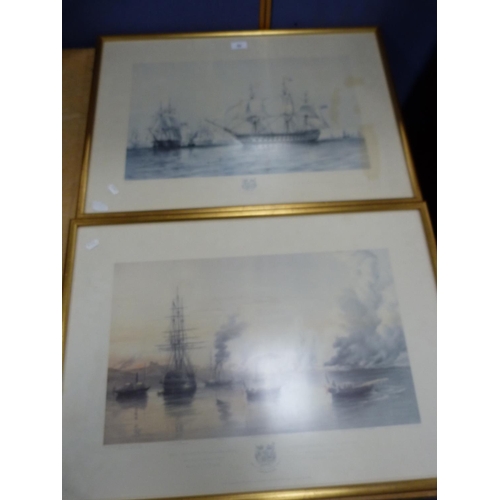 44 - Two shipping prints depicting French flotillas.  (2)