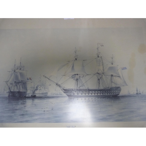 44 - Two shipping prints depicting French flotillas.  (2)