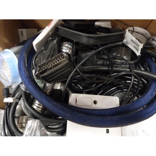 82 - Box containing fittings, cables, electrical accessories etc.