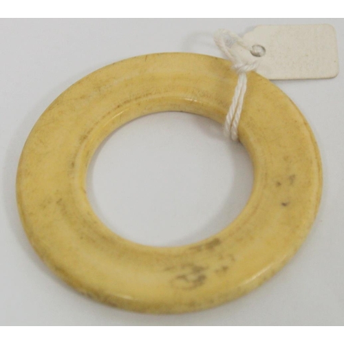 343 - William IV ivory teething ring inscribed 