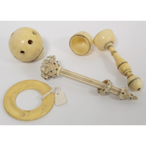 343 - William IV ivory teething ring inscribed 