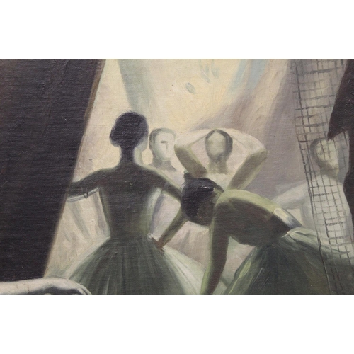 353 - P. J. E. (Early 20th Century School).A copy of The Ballet after Dame Laura Knight.Oil on canvas - un... 