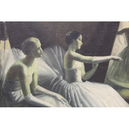 353 - P. J. E. (Early 20th Century School).A copy of The Ballet after Dame Laura Knight.Oil on canvas - un... 