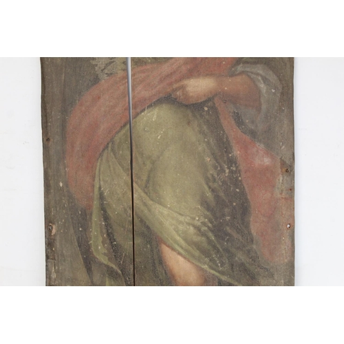 358 - 18th/19th Century Continental School.Portrait of an angel.Oil on oak panel - split in two.93cm x 41c... 